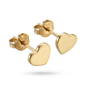 Aretes corazón de oro 18k
